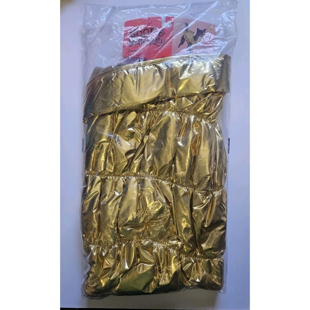Boots & Barkley Vest Dog's Sz XL Gold Puffer Fleece Lined Jacket 100 lbs NEW
